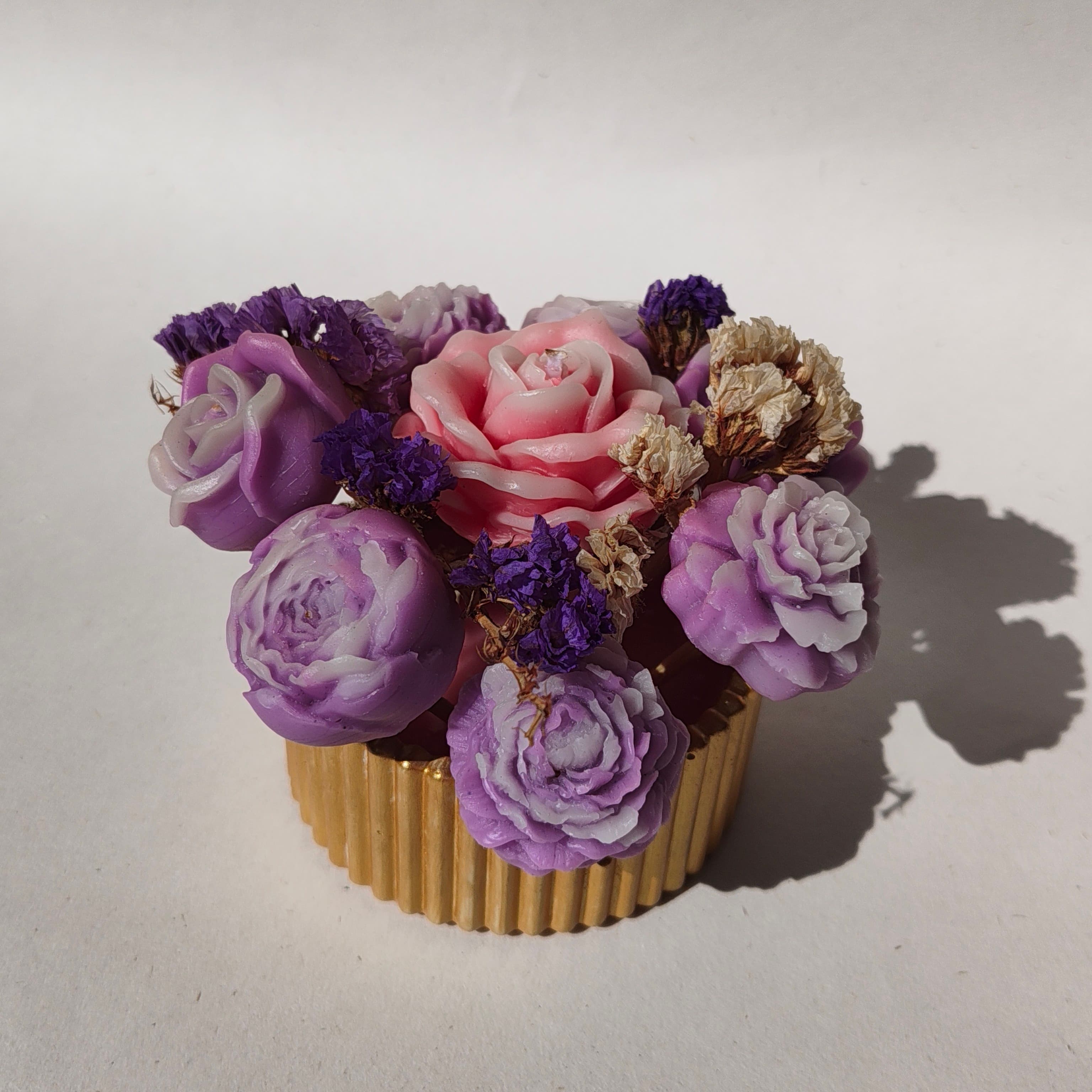 Wrapped gift set in kraft paper with ribbon