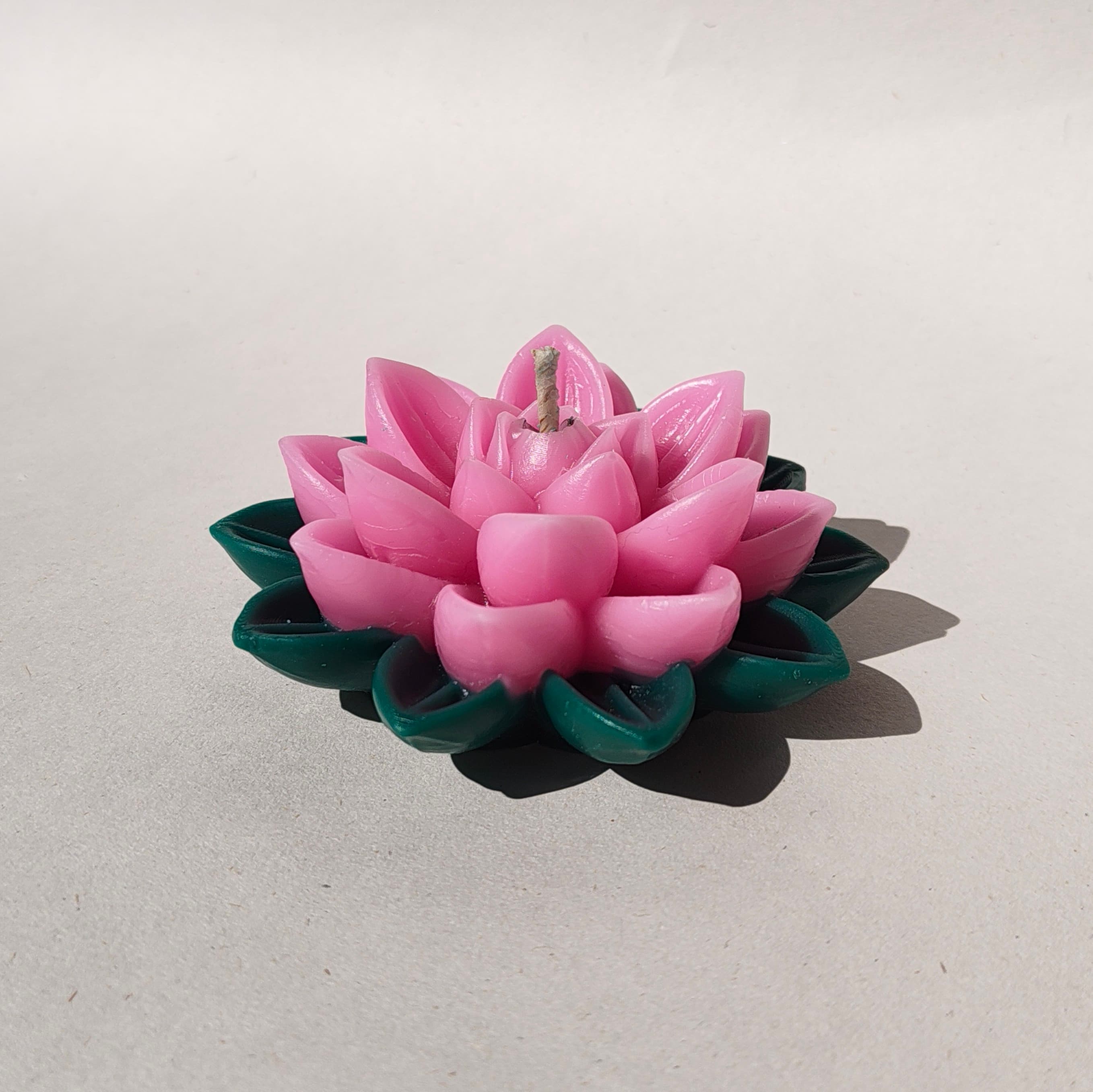 Lotus shaped candle