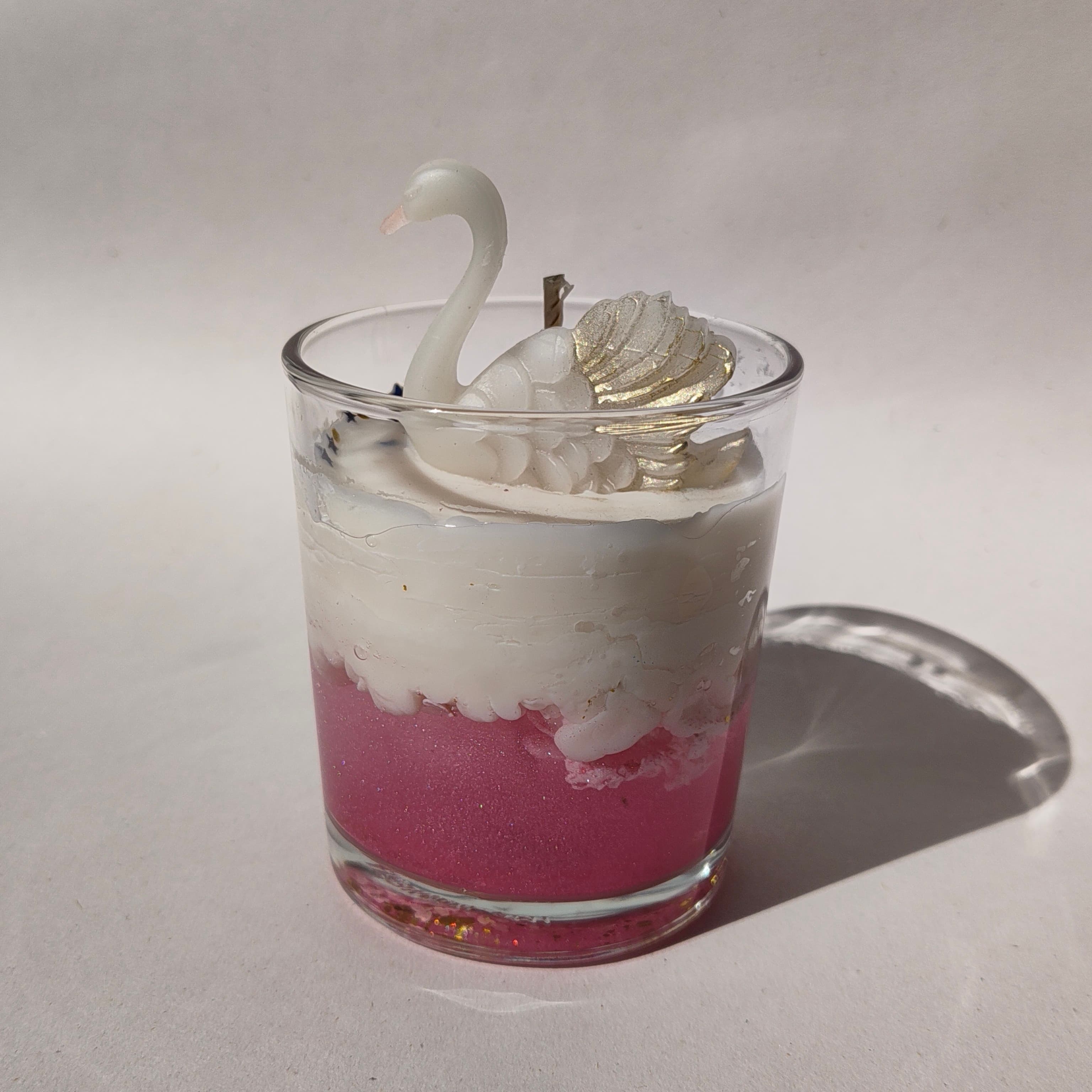 Pink swan candle