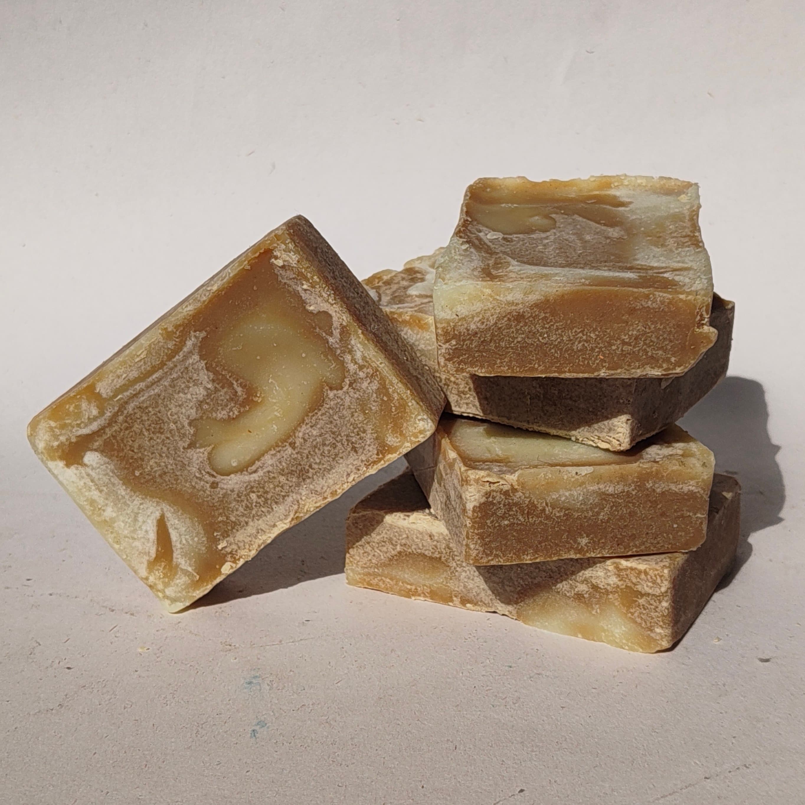 Almond and honey natural cold-process soap bar